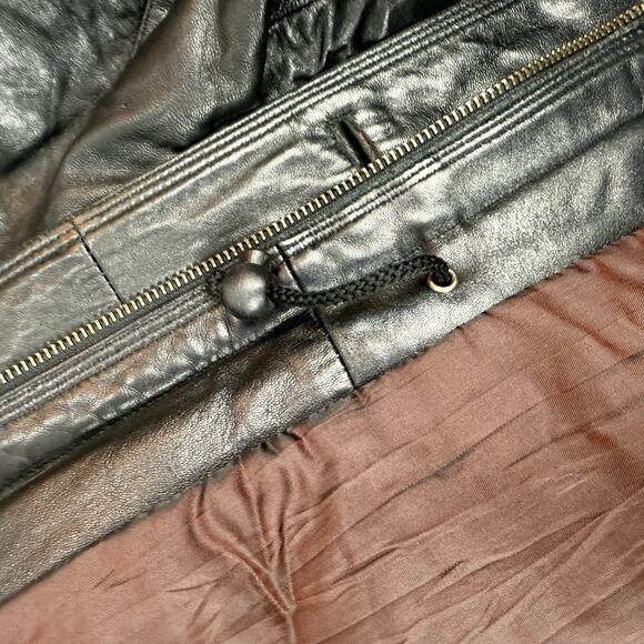 1980's Designer Men's black lamb leather jacket by COLLEZIONESA MAPPE MONDE - Picture 9 of 16